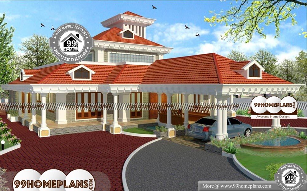 Traditional Kerala House Plans - 2 Story 3350 sqft-Home