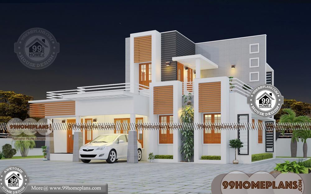 Box Style House  Plans with Double Story Ultra Modern  Home 