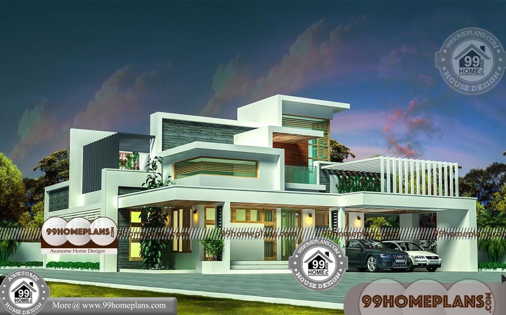 Modern 5  Bedroom  House  Plans  with Double  Story  