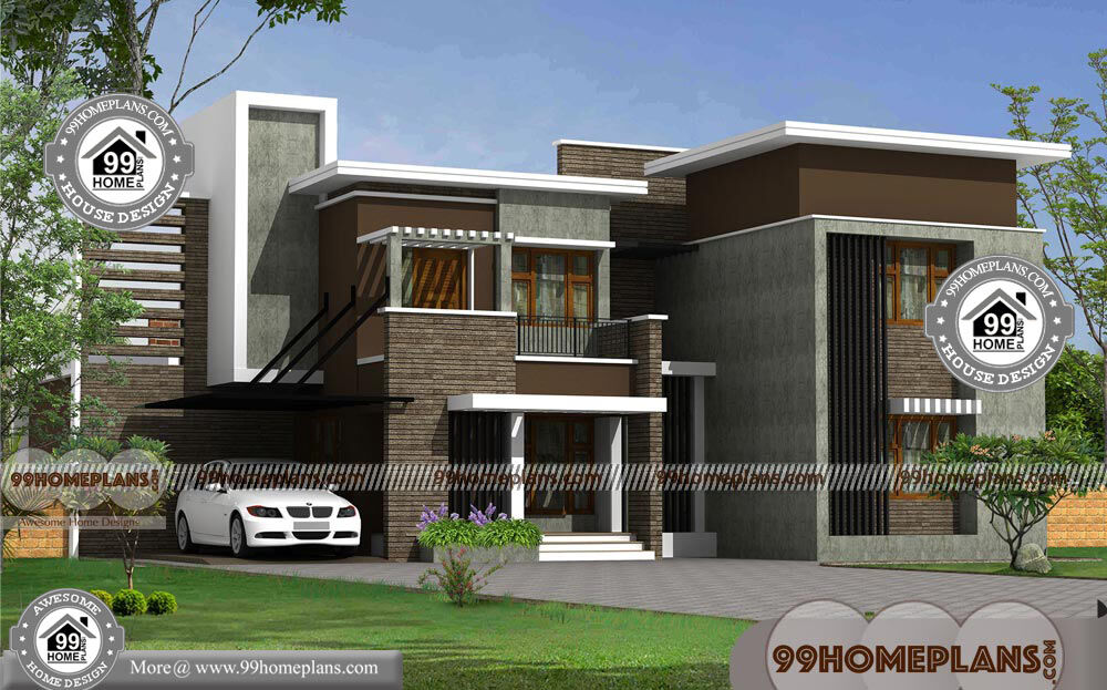 Modern Contemporary House Design With Floor Plan with Low Cost Roofs