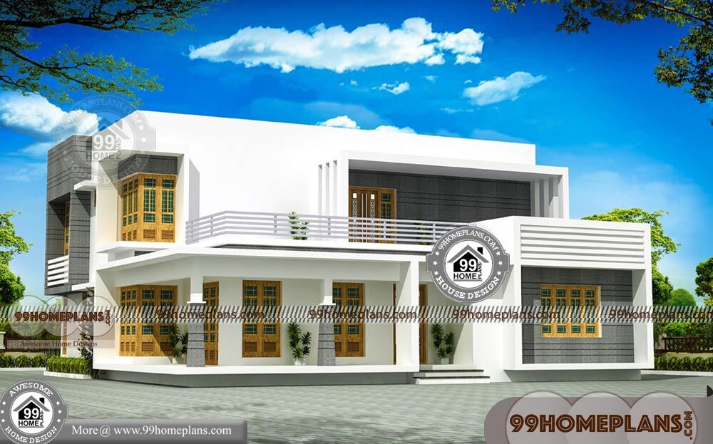 Modern Contemporary House  Plans Kerala  with Two Floor Low 