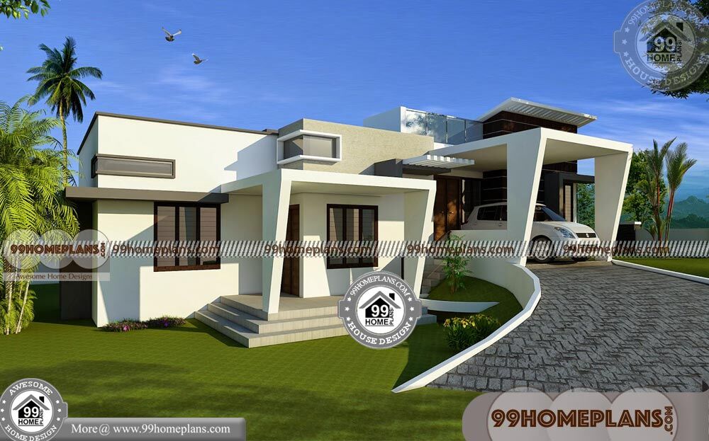  One  Story  Contemporary Homes  Flat  Roof  Modern House  