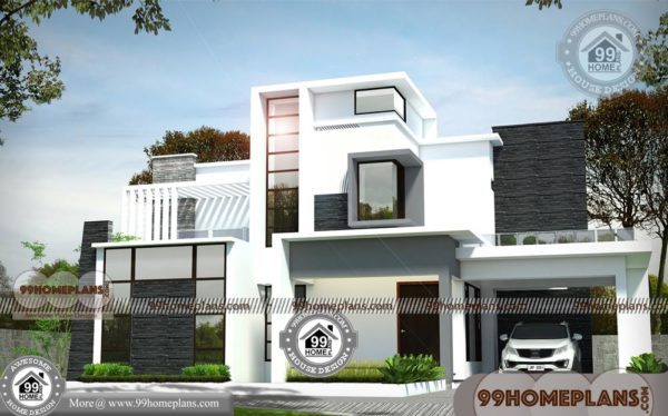 Small 4 Bedroom House Plans With Double Story Modern Arch Box Homes