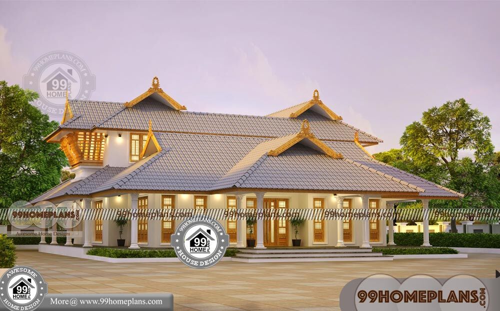 South Indian Bungalow Designs with Traditional Illam Model Plans Online