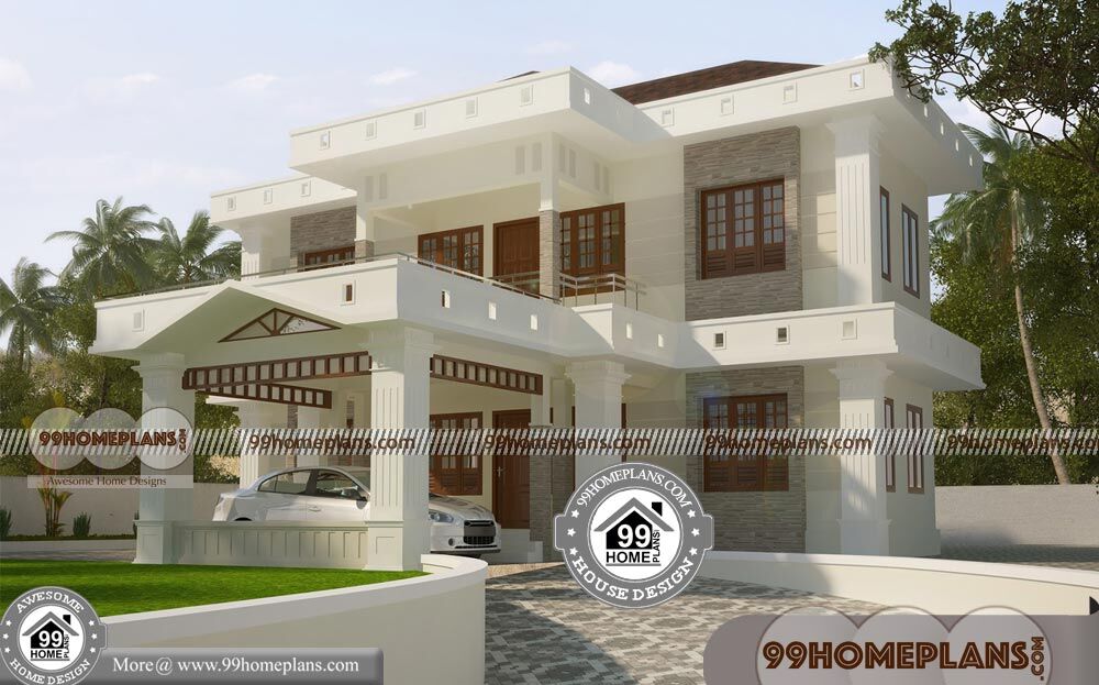 Traditional Stone House Designs with Double Story Modern Stylish Plans