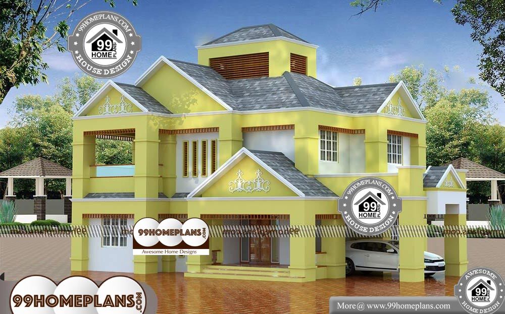 3d Elevation Of Bungalow - 2 Story 2200 sqft-Home