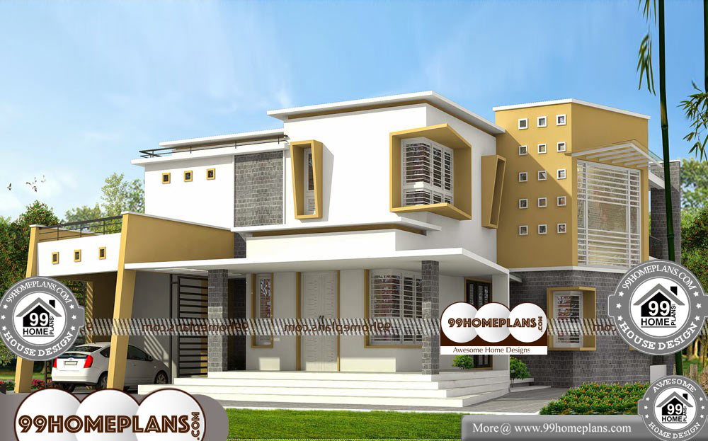 House Design in Kerala Style - 2 Story 3442 sqft-Home