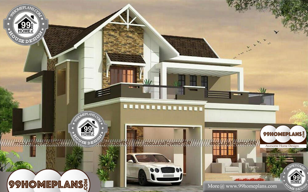 House Plans with Photos in Kerala - 2 Story 2408 sqft-Home