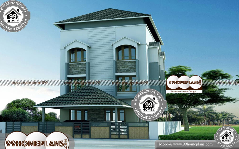 Indian Villa Plans - 4 Story 2840 sqft-Home