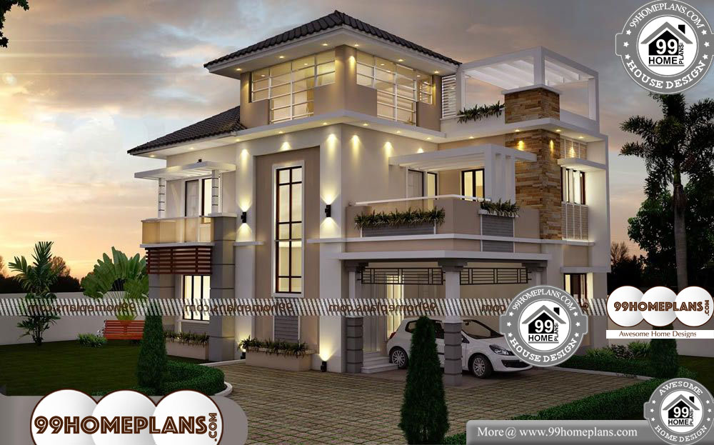 Kerala New House Model - 3 Story 2050 sqft-Home