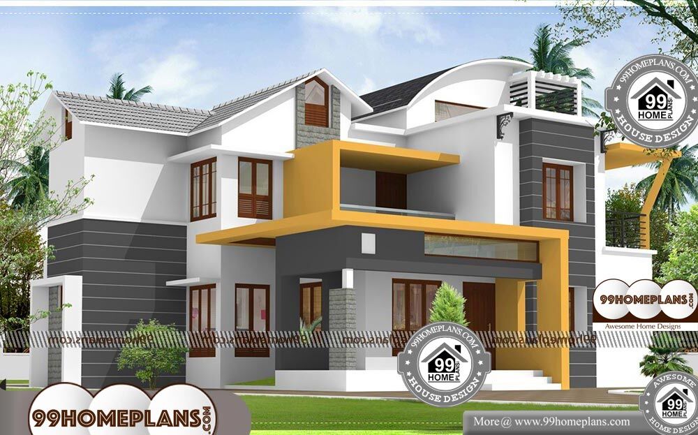 Modern Elevation Of Indian Houses - 2 Story 2270 sqft-Home