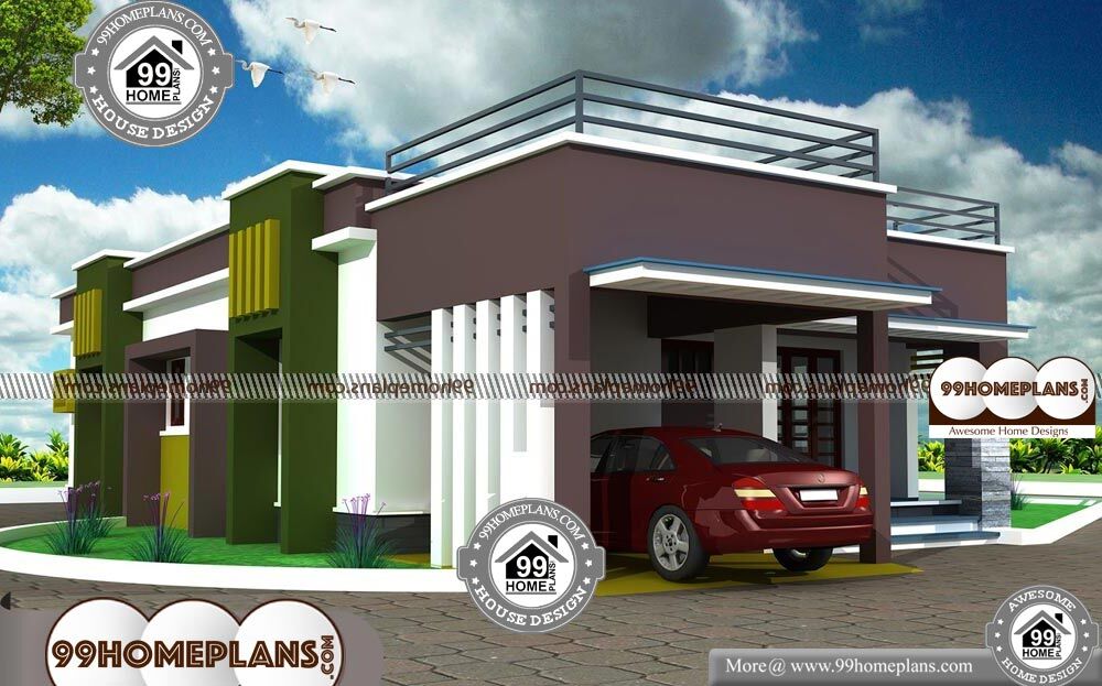 Narrow Lot One Story House Plans - Single Story 1226 sqft-Home