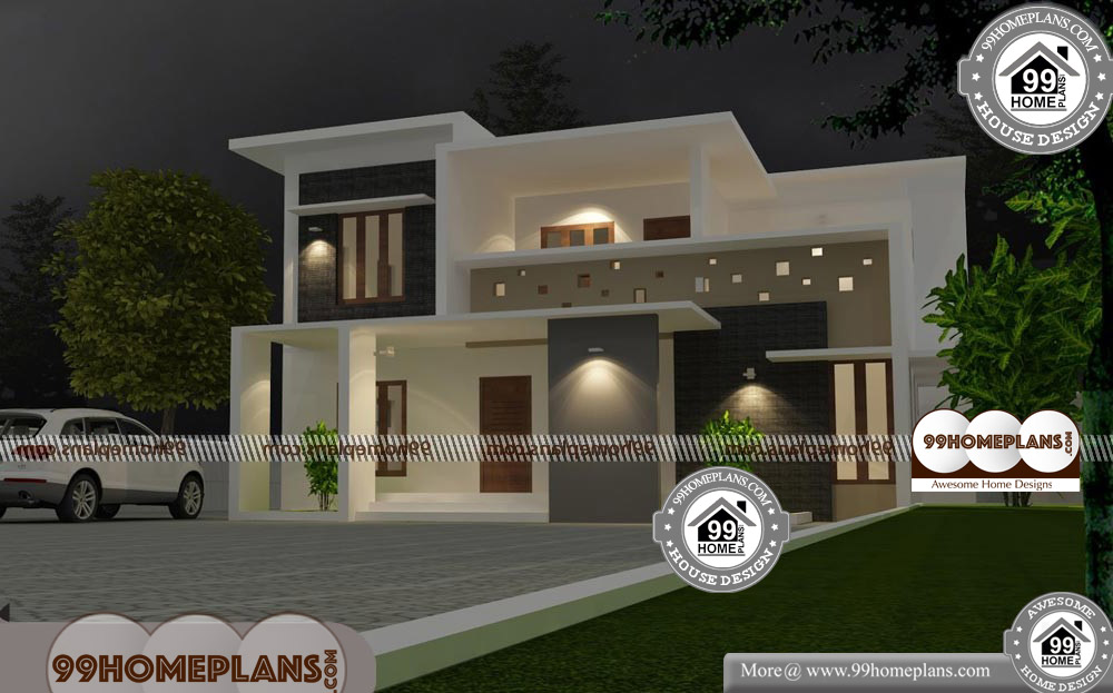 New Model Homes in Kerala - 2 Story 2000 sqft-Home