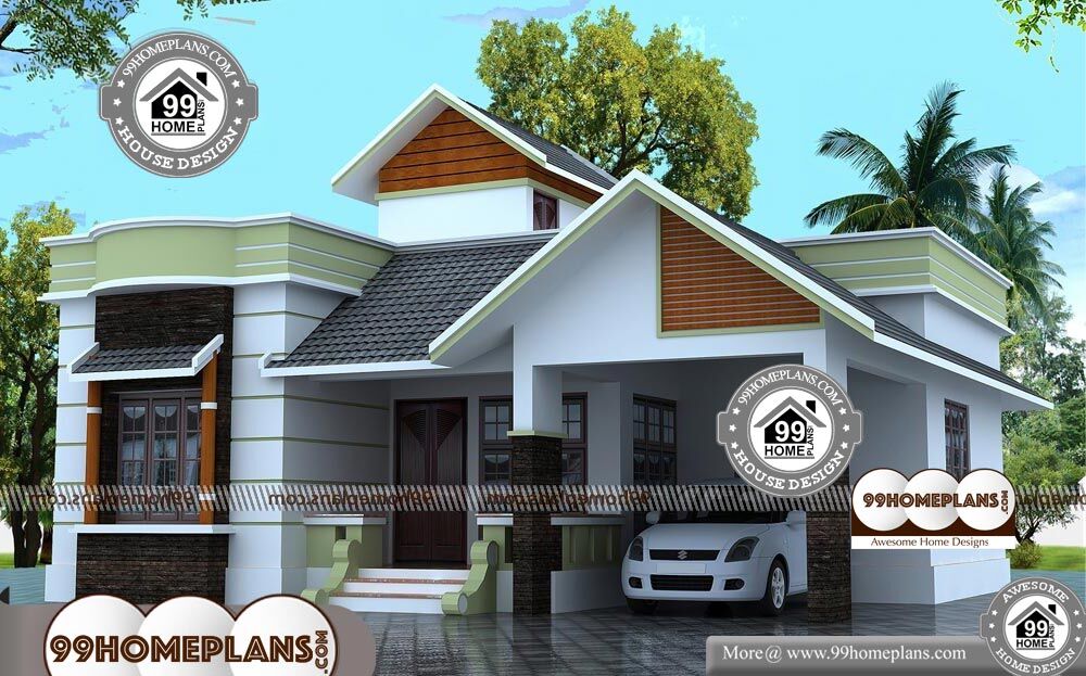 One Story Narrow Lot House Plans - Single Story 1100 sqft-Home