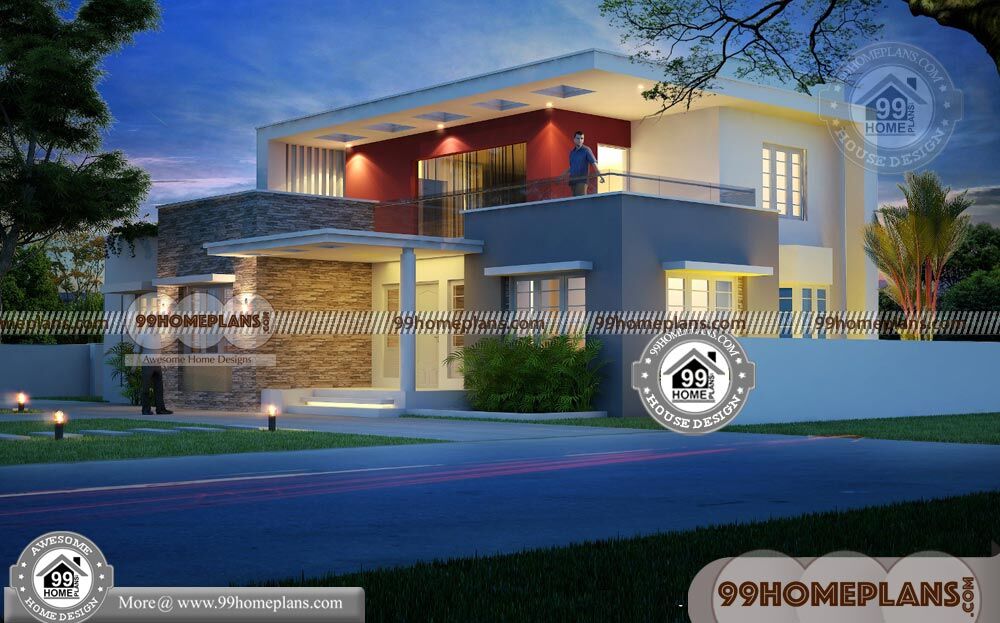 Box Model  House  Design 2 Story Home  Plan  Elevation New  