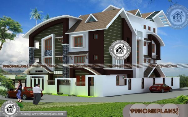 Contemporary Style Home Plans In Kerala Two Floor Modern Exterior Plan