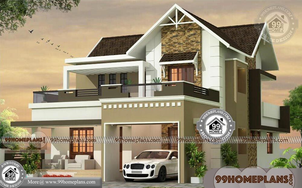 House Plans with Photos in Kerala 50+ Double Story Homes Designs