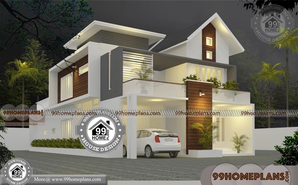 Veedu Plans Kerala Style 45 Double Storey Homes & Modern Designs