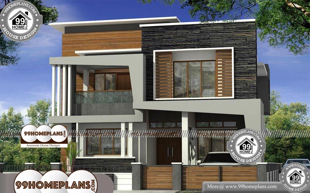 3 Bedroom Kerala House Plan with 3D Elevations | 2 Floor Flat Roof Ideas