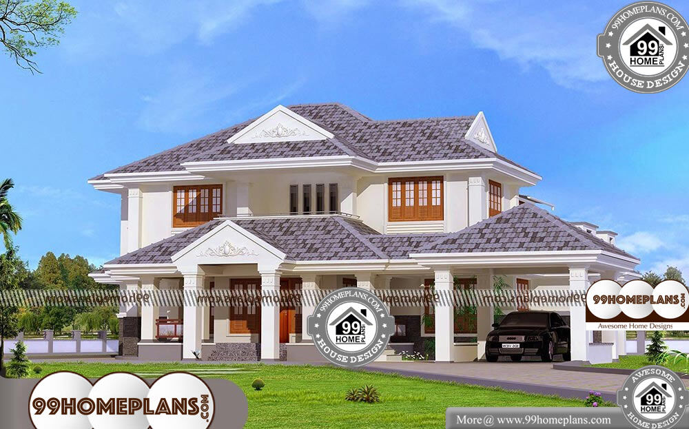 4 Bed House Plans Indian Model - 2 Story 2945 sqft-Home