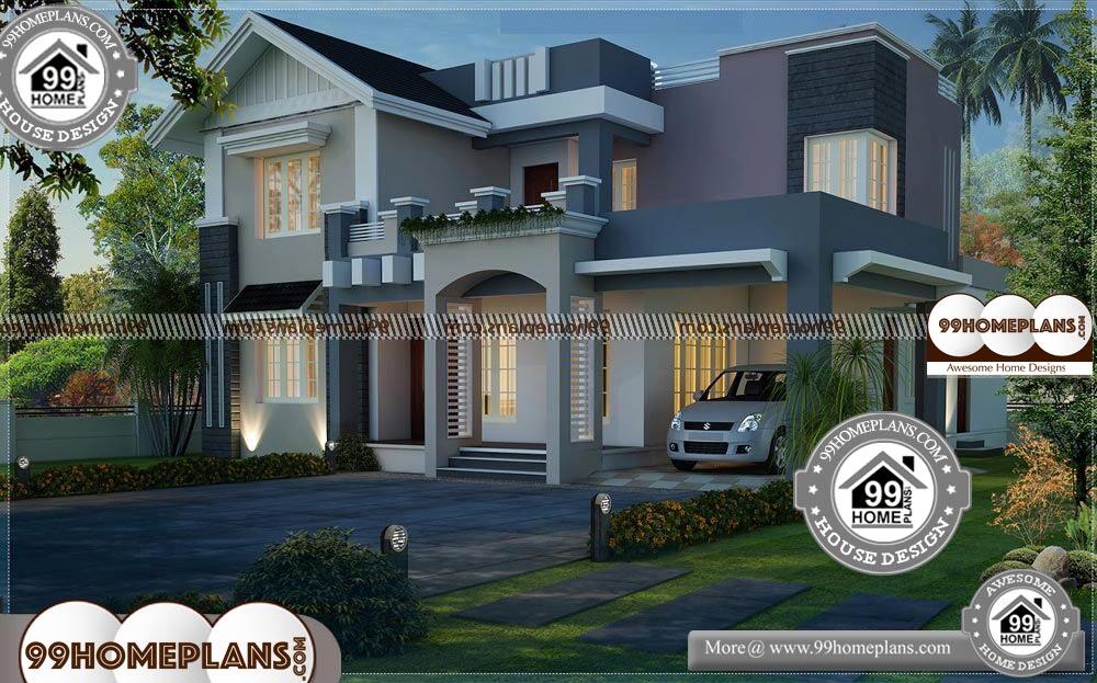 Best Home Plans In Kerala | Two Story Contemporary Modern House Plan