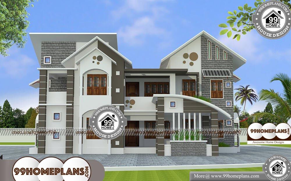 Contemporary Kerala House Plans - 2 Story 3100 sqft-Home