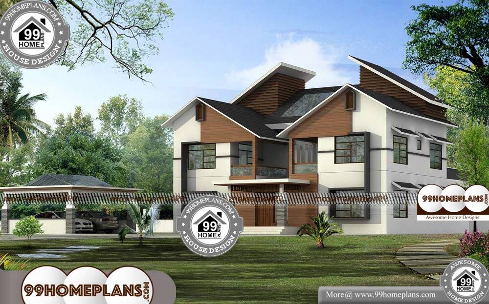 Garage House Plans | 4 Bedroom Two Storey Ultra Modern Collections