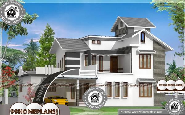 House Front Design with 3D Elevations | Two Floor Contemporary Plans