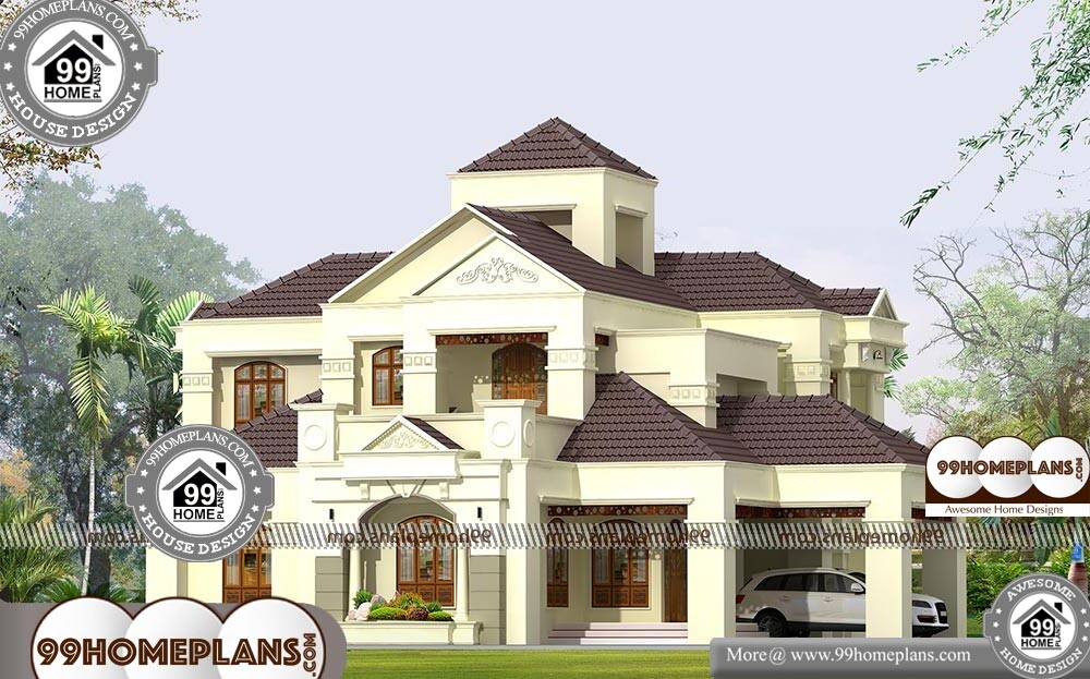 Indian Bungalow House Plans - 2 Story 3896 sqft-Home