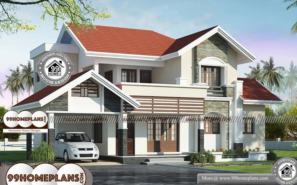 Indian Home Design Photos Exterior - 2 Story 3150 sqft-Home