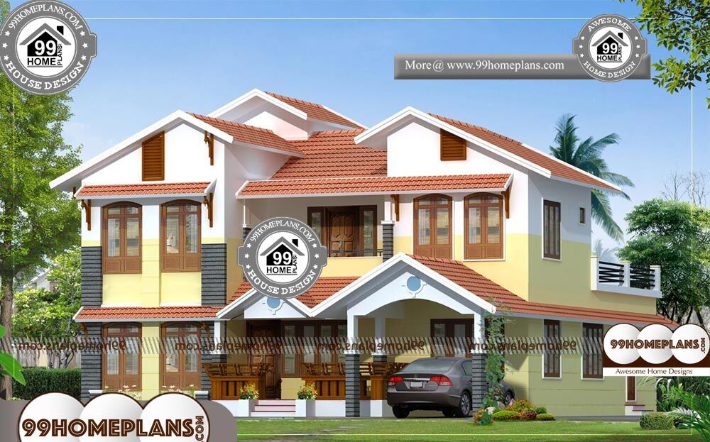 Indian House Front Elevation Designs Photos - 2 Story 2770 sqft-Home