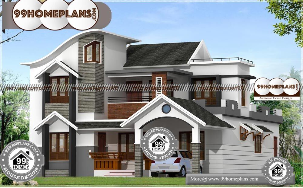 Kerala House Plans With Photos - 2 Story 2420 sqft-Home