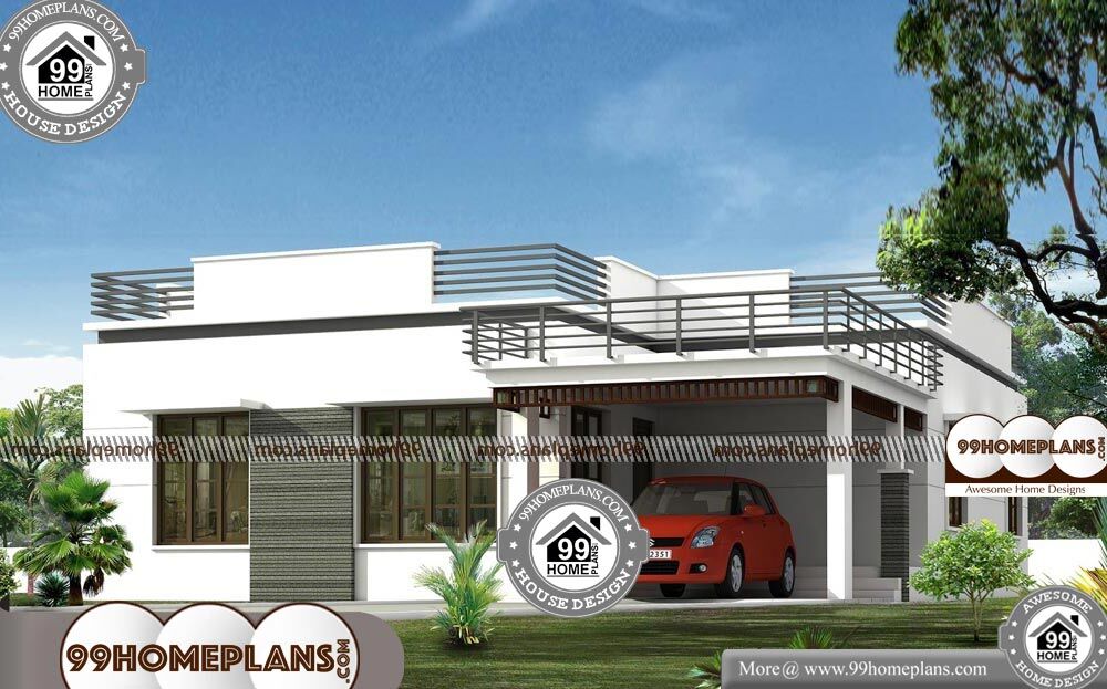 Modern Contemporary Single Story House Plans - Single Story 1300 sqft-Home