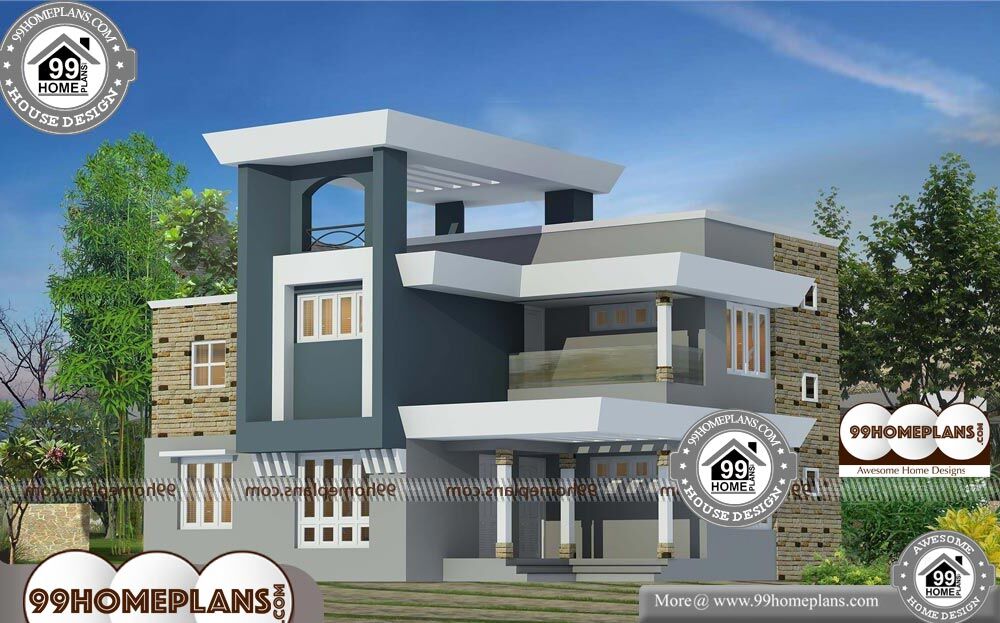Modern Indian Home Design Front View - 2 Story 2111 sqft-Home