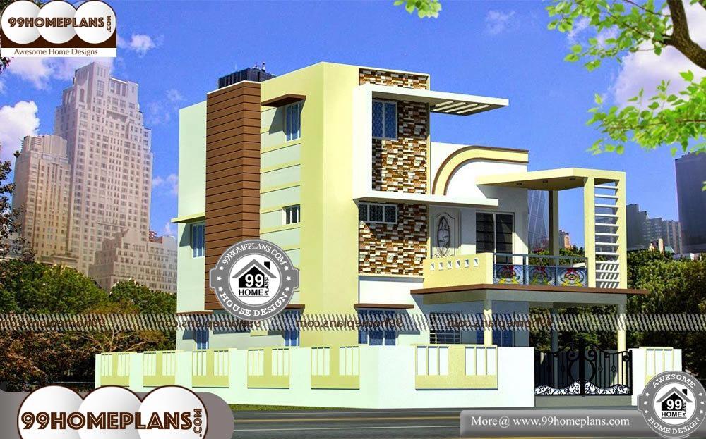 Modern Indian House Plans With Photos - 3 Story 2880 sqft-Home