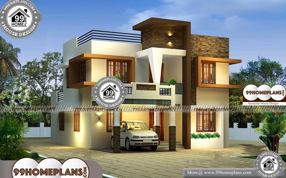Modern Narrow Lot House Plans Box, Cost Effective House Plans In Kerala