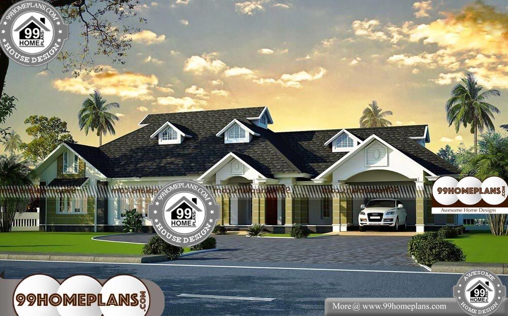 Simple Four Bedroom House Plans - Single Story 3300 sqft-Home