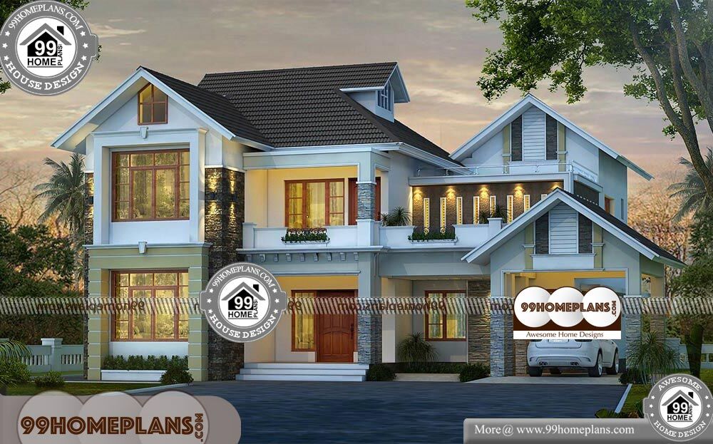 Simple Indian House Design Pictures - 2 Story 2850 sqft- Home