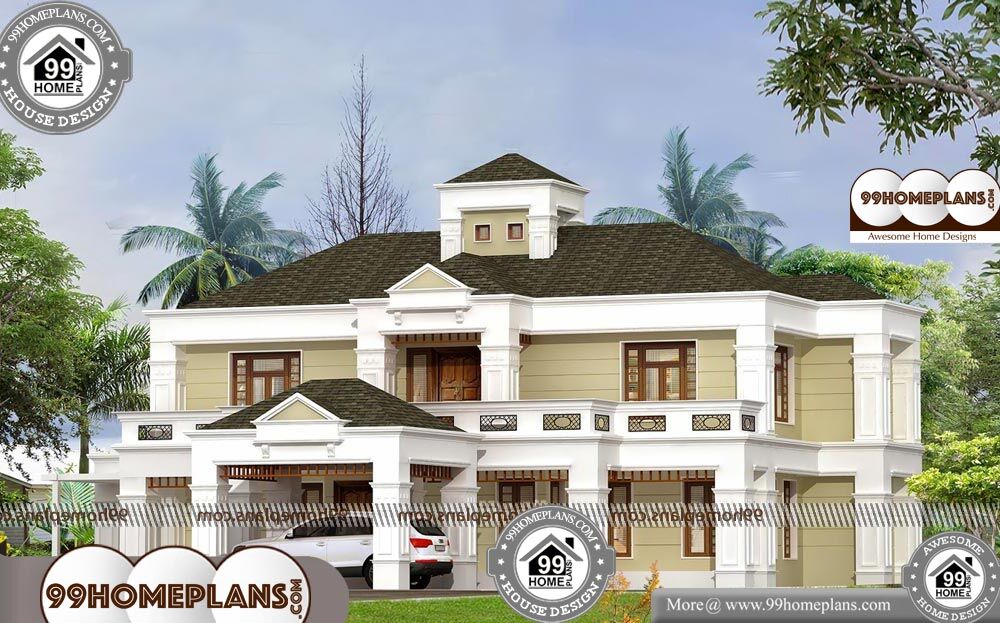 South Indian House Exterior Designs - 2 Story 3950 sqft-Home