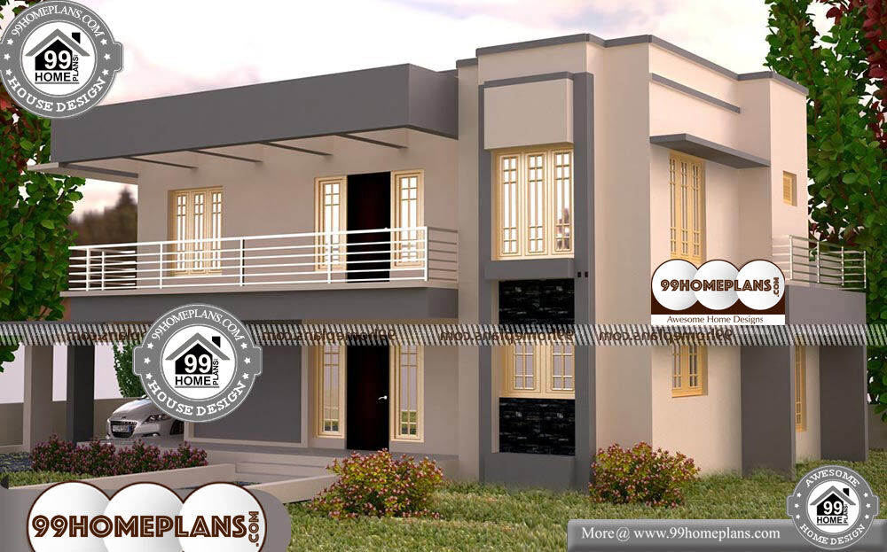 Square House Plans With 3d Elevations Low Budget Modern Collections