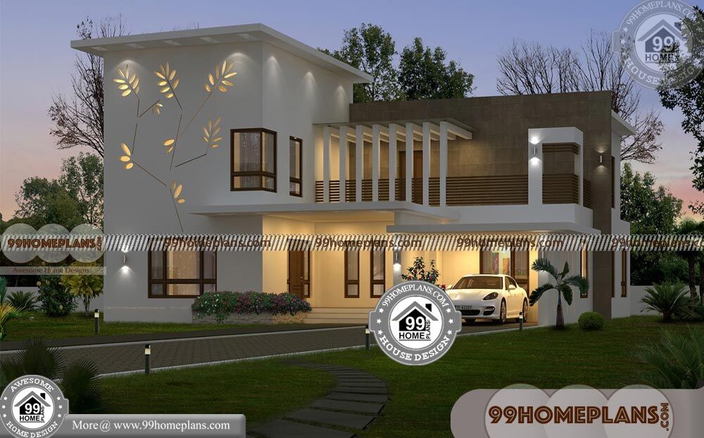 Best 4  Bedroom  House  Plans  with 2 Floor Flat  Roof  