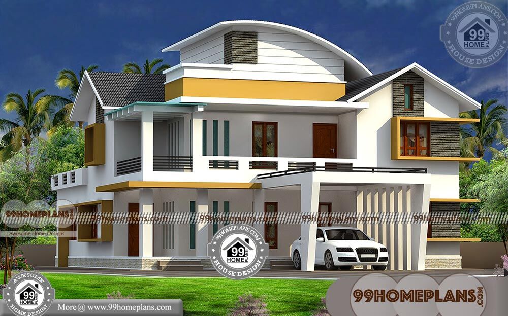 Contemporary Kerala Homes with Double Floor Stylish House Designs