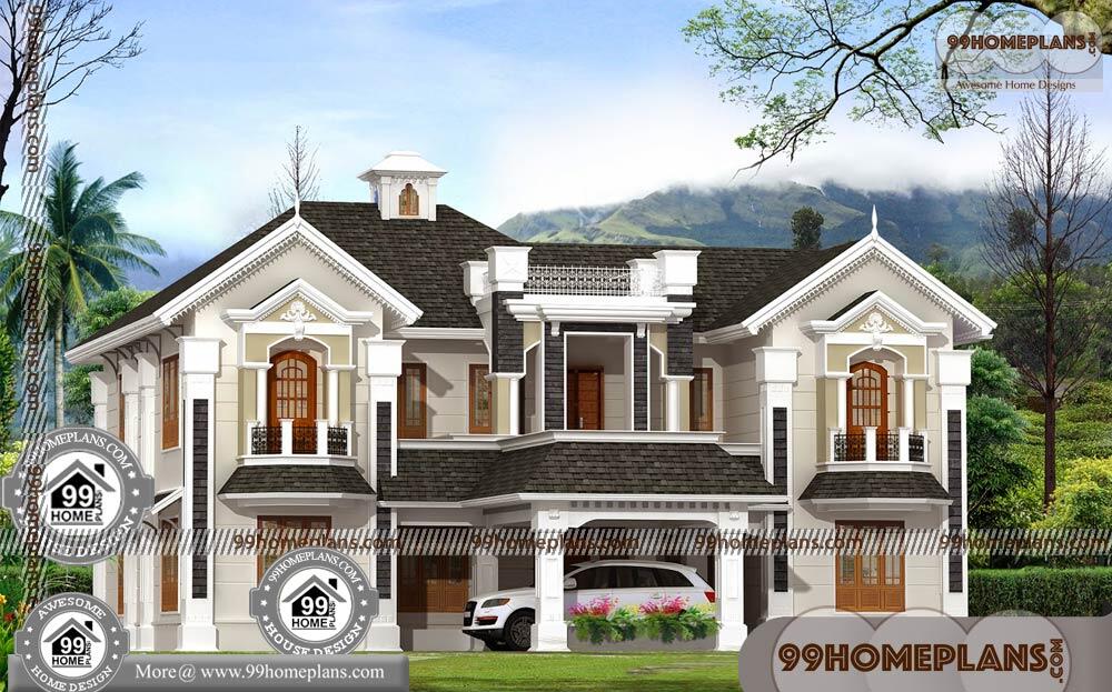 Exterior Home Design with Traditional / European House Elevation Plans
