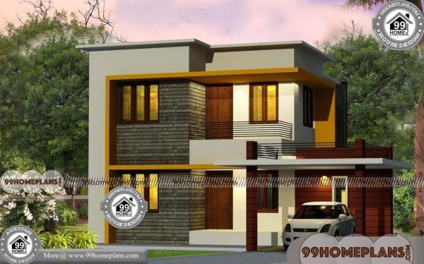 Front House  Design India  with Two  Story Box Type Simple 