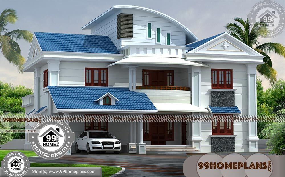 House Photos In Kerala with Double Floor Contemporary Modular Home