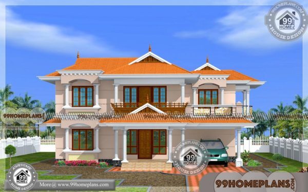 Kerala Style House Photos With Plans | Traditional Two Story Floor Plans