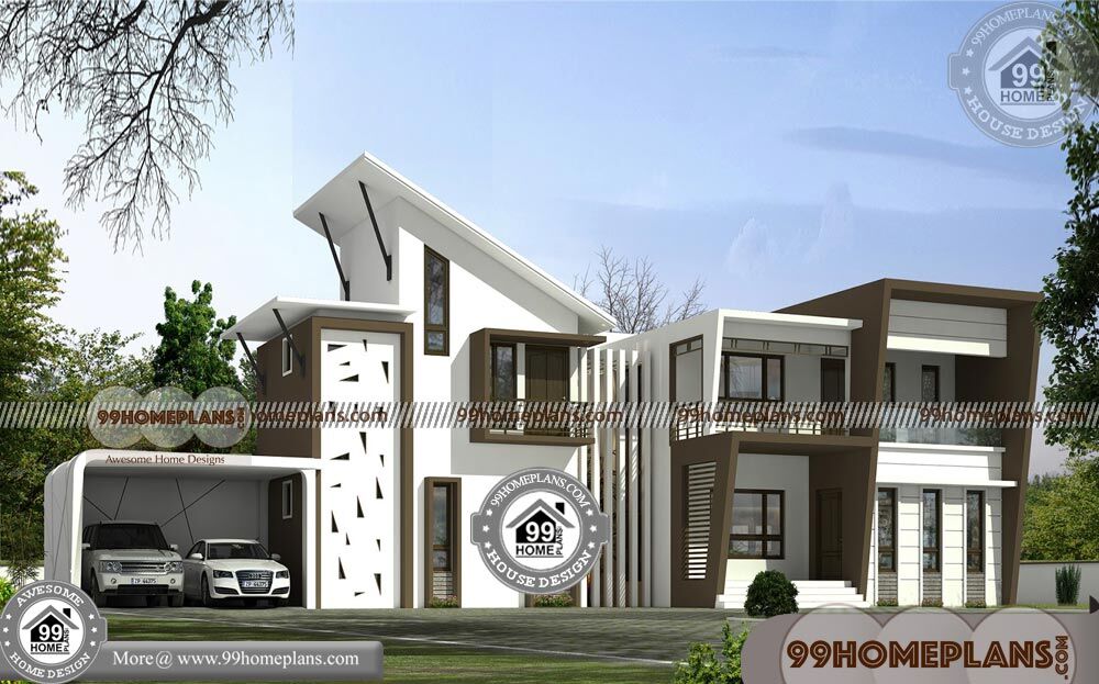 Modern Double Story House Designs, 5 Bedroom Two Story House Plans Kerala