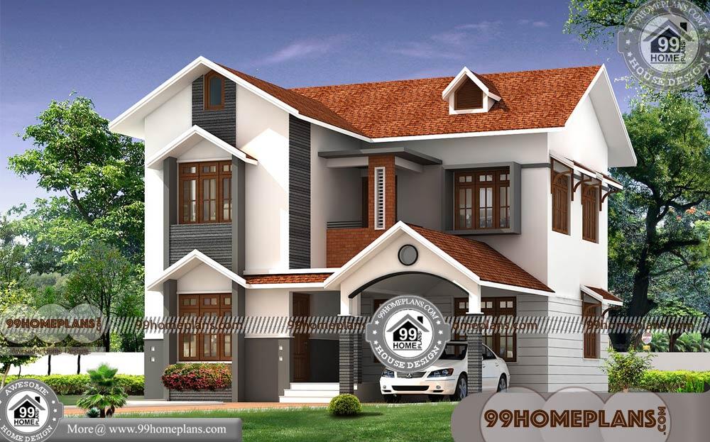 Simple House Plans 4 Bedrooms with 3d Elevation | Two Story Cute Plans