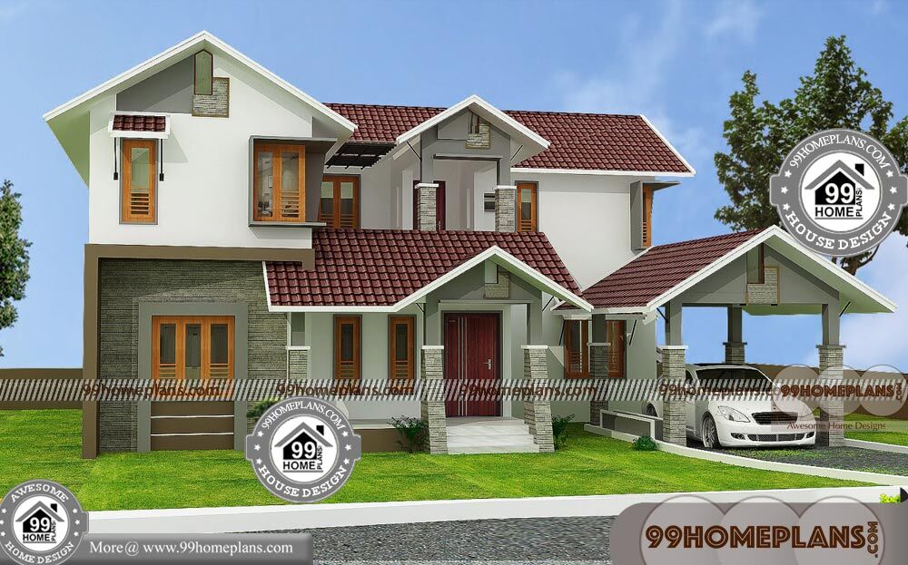 2 Story Modern House Floor Plans | 90+ Simple Indian House Designs