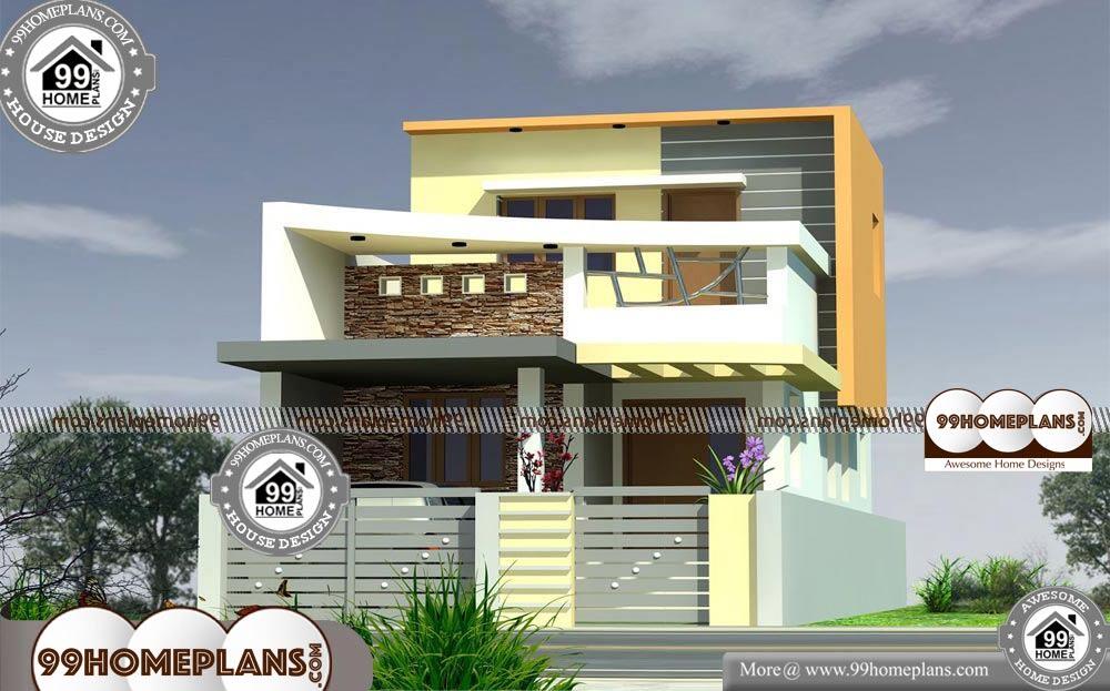 25x40 House Plan with Low Budget Homes Top 2 Storey Villa Designs